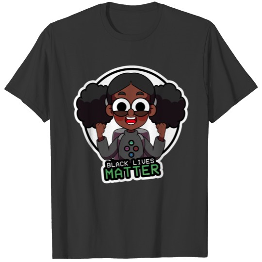 Black Girl Chibi Gamer Black lives matter T-shirt
