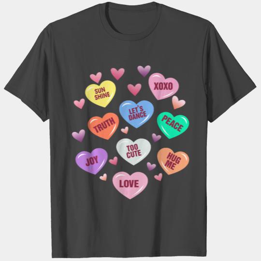 Valentine s Day Heart Candy T Shirts for Men Woman