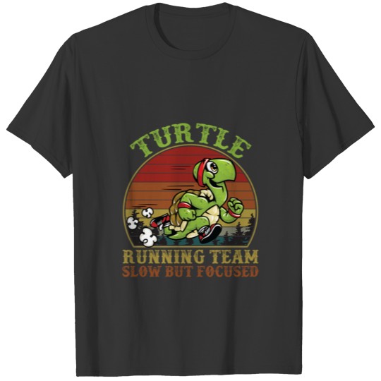 Turtle Running Team Slow but Focused Vintage T Shirts