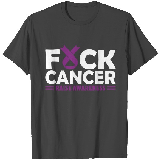 fuck cancer T Shirts|purple pancreatic cancer awareness