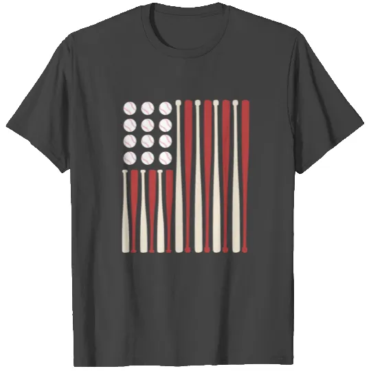 Baseball Players American Flag 4th Of July T Shirts