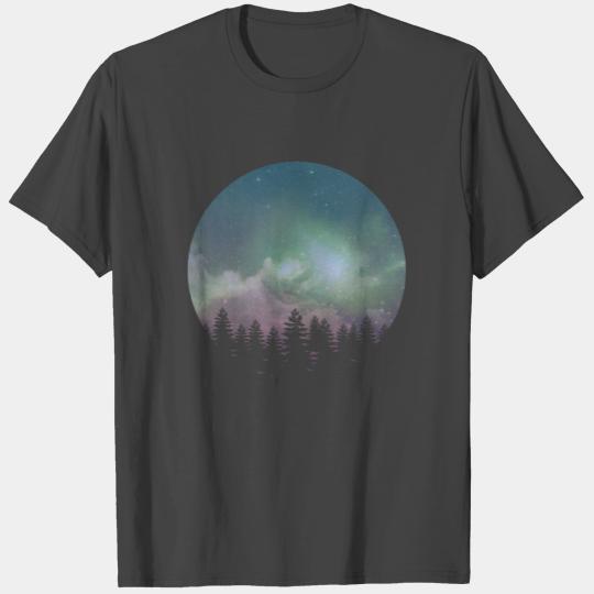 Galaxy Stars Night Sky Pastel Space Pine Trees T Shirts