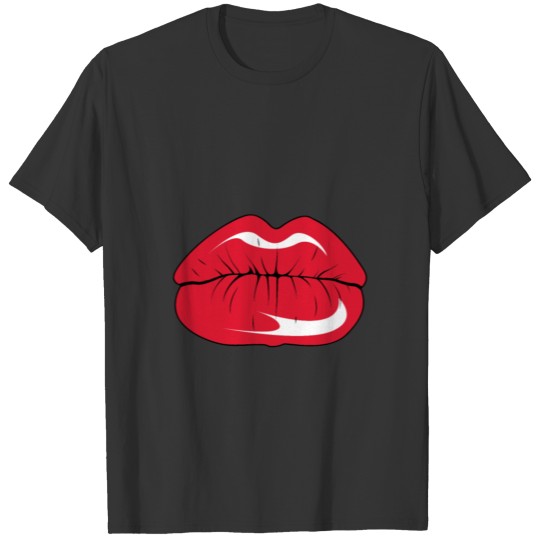 Beautiful Red Lips Giving a Kiss T-shirt