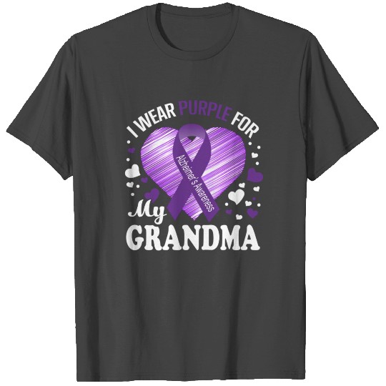 i wear purple for my grandma alzheimers awareness T Shirts