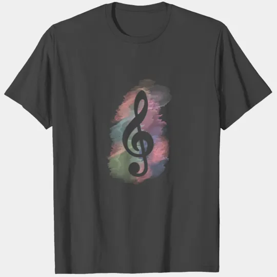 Rainbow Pastel Watercolor music nout for Musician T Shirts