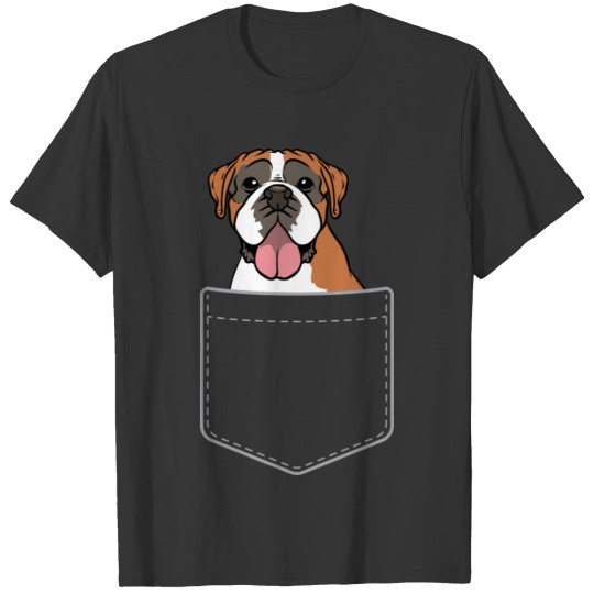 Boxer Dog Lover Fake Pocket T Shirts