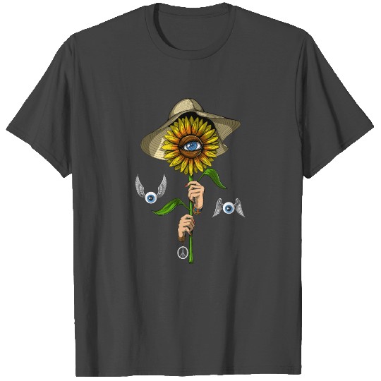 Psychedelic Sunflower Hippie T Shirts