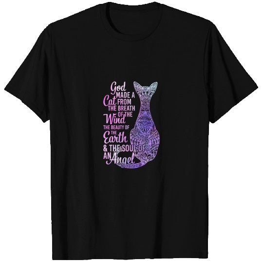 God Made a Cat from the Breath of the Wind T Shirts