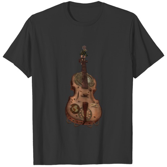 Music, wonderful steampunk violin with clocks T-shirt