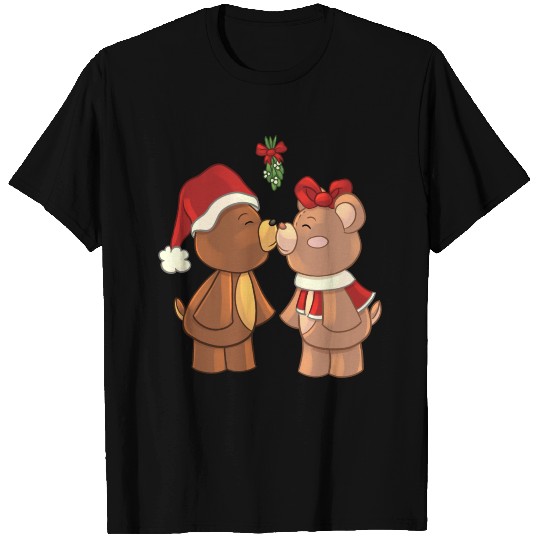 Bears Kissing Under Mistletoe T Shirts