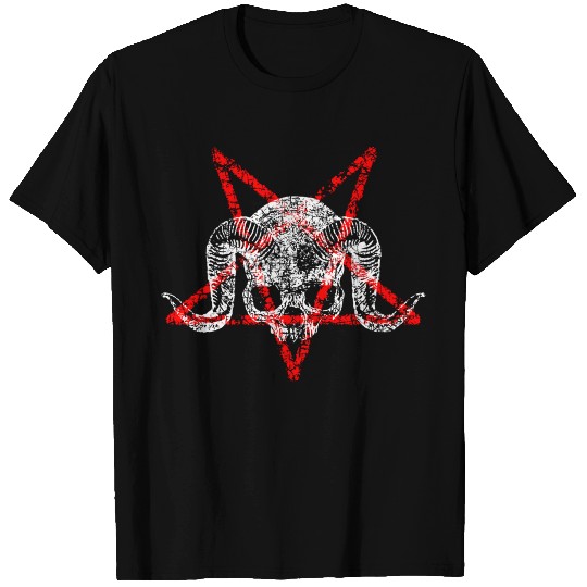 Devil Skull Red Pentagramm T Shirts