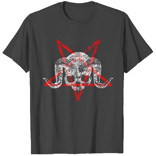 Devil Skull Red Pentagramm T Shirts