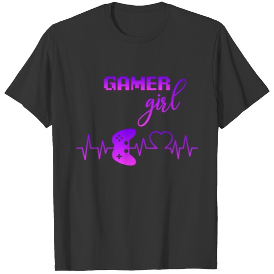 Gamer Girl Gaming heartbeat video games girl T Shirts