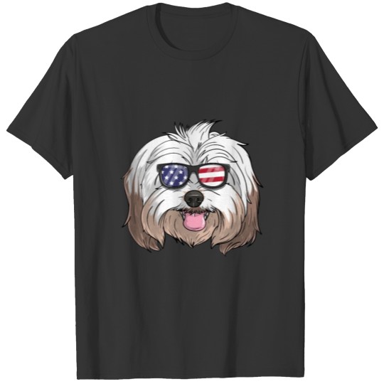 Patriotic Havanese Dog Merica American Flag T-shirt