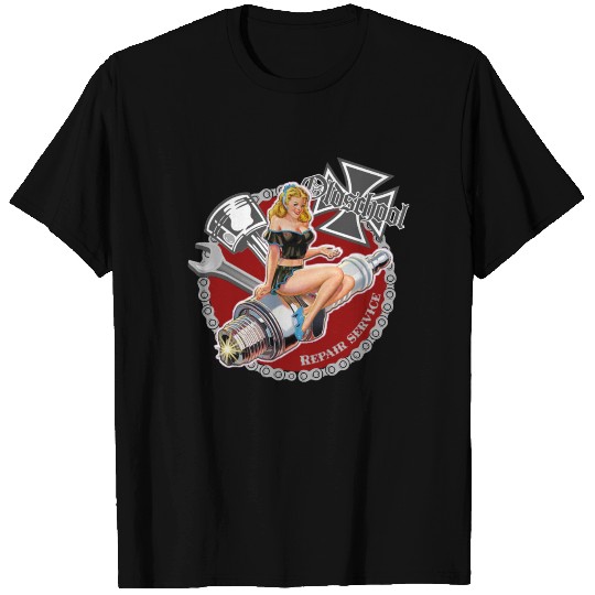 Old school repair service pinup T Shirts