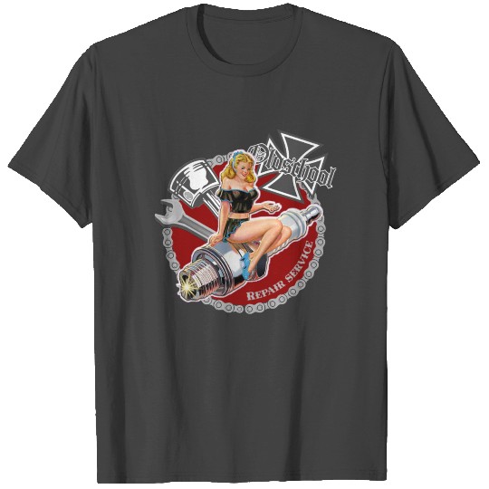 Old school repair service pinup T Shirts