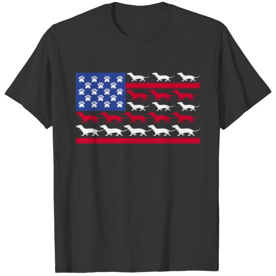 Dachshund America Flag Patriotic Weiner Dog Lovers T Shirts