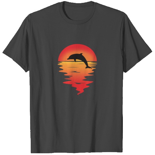 Romantic sunset with dolphin T Shirts