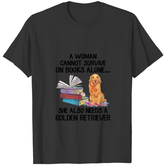 Gifts for Book Lovers Cute Golden Retriever Shirt T-shirt