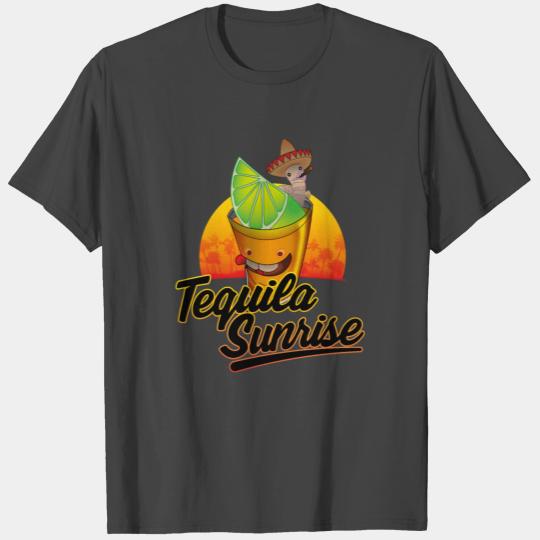 Tequila Sunrise with worm | Comic tattoo graffiti T Shirts