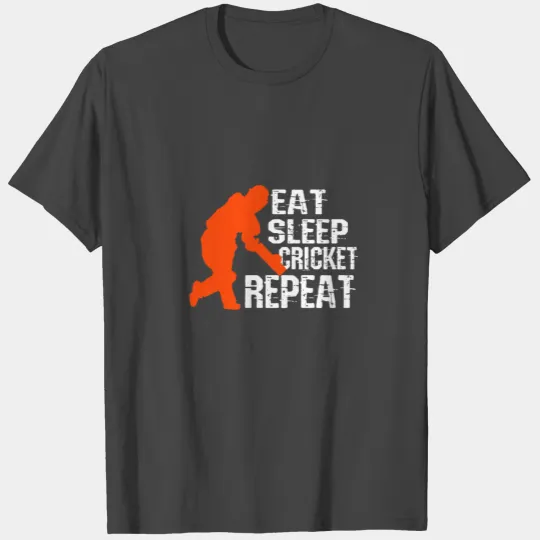 Eat Sleep Cricket Repeat Cricket Player Gift T Shirts