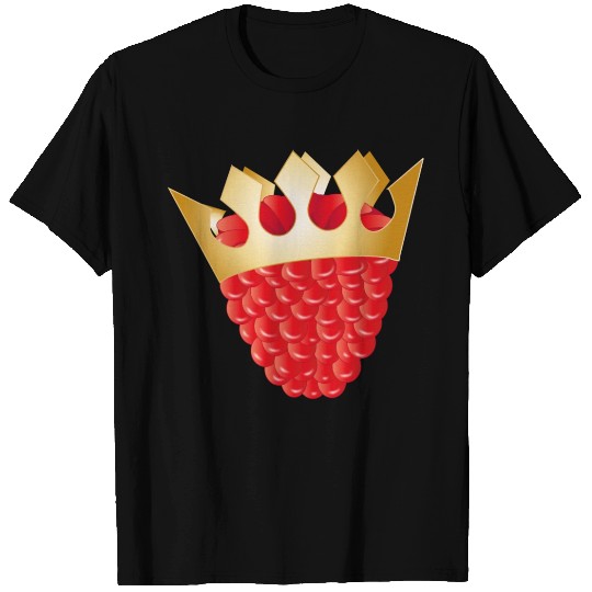 juicy red raspberry with golden crown T Shirts