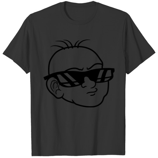 Face design baby cool sunglasses offended head cli T Shirts