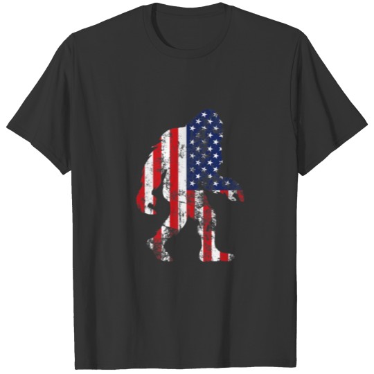Bigfoot 4th Of July Independence Patriotic USA Fla T Shirts