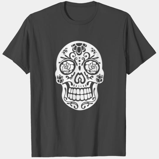 Black And White Calavera Mexican Holiday Design T Shirts