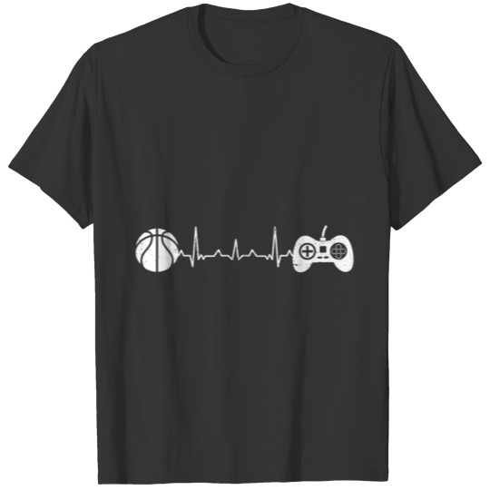 Cool Gaming Basketball Gift heartbeat T-shirt