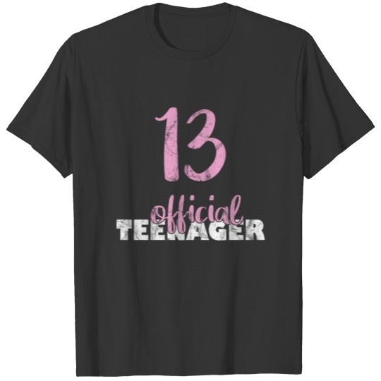 13th Birthday Official Teenager Girls Vintage T Shirts