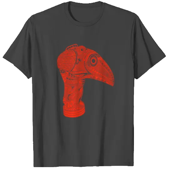 Red Head Bird Lucky Symbol Ancient Batik T Shirts