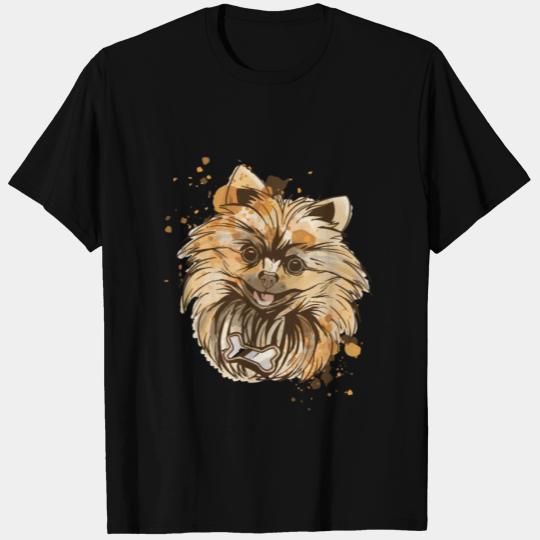 pomeranian dog terrier pet dog head face T Shirts