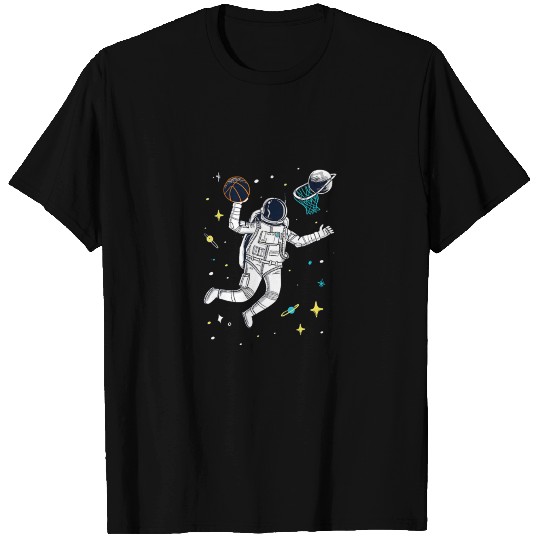 Astronaut Playing Space Basketball T Shirts
