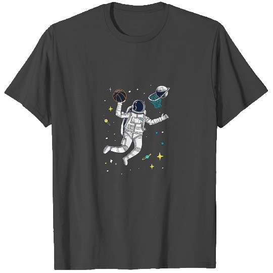 Astronaut Playing Space Basketball T Shirts