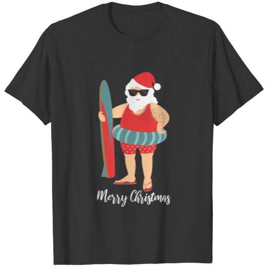 Merry Christmas Family Vacation Surfing T Shirts