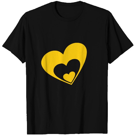 Yellow Heart Valentine's day Gift T Shirts