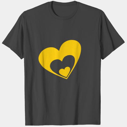 Yellow Heart Valentine's day Gift T Shirts