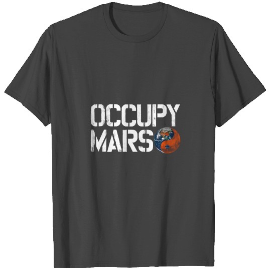 Occupy Mars T Shirts Yin Yang Nuke Mars Tai Chi Symbo