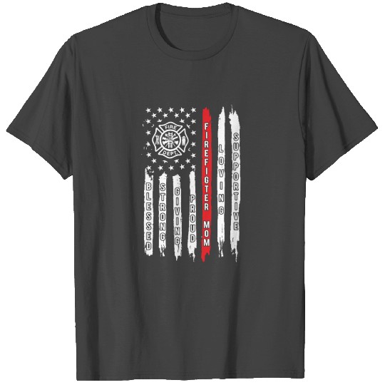 Firefighter Mom Flag T Shirts