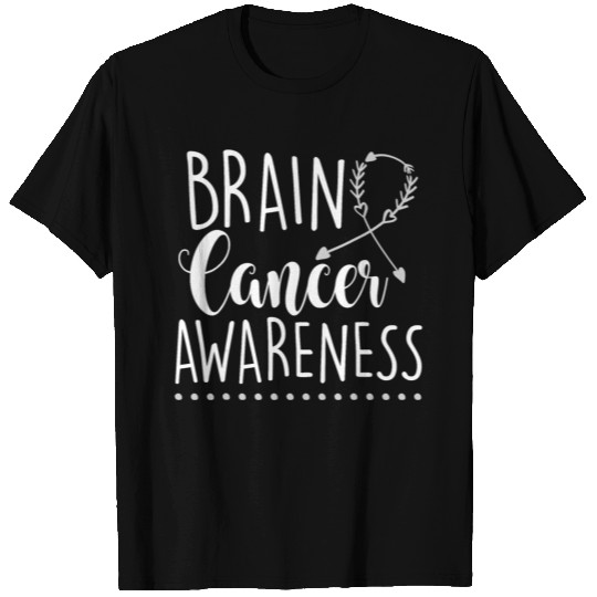Brain Cancer Awareness arrow grey gray ribbon T Shirts