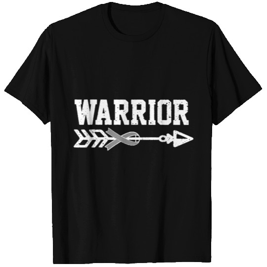 Brain Cancer Awareness Grey Ribbon Fighter Support T Shirts