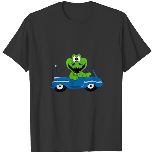 Funny Crocodile - Car - Convertible - Animal - Fun T Shirts
