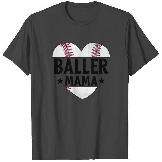 Mom Baseball T Shirts For Women Baller Mama