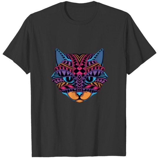 abstract cat painting canvas artist colorful gift T Shirts