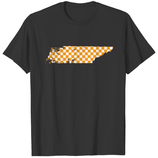 Tennessee State White And Orange Checkerboard T Shirts