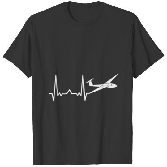 Sailplane Glider Gliding Plane Heartbeat T-shirt
