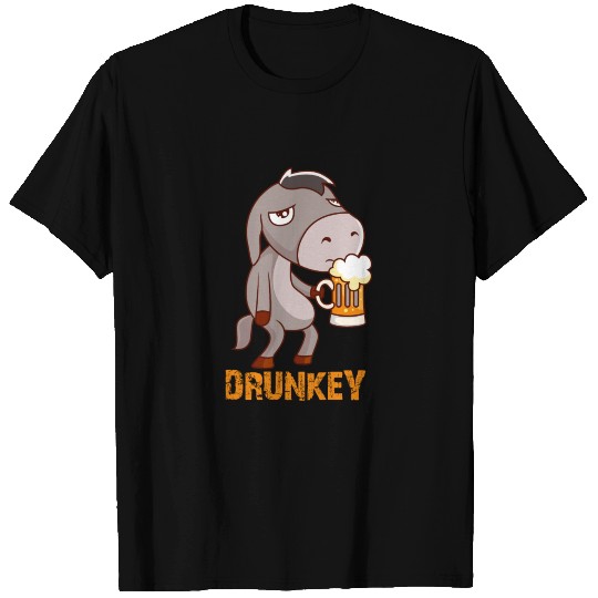 Drunkey Funny Donkey with Beer T Shirts