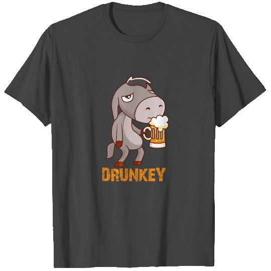 Drunkey Funny Donkey with Beer T Shirts