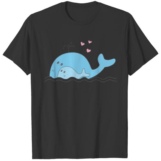 Whale with baby whale T-shirt